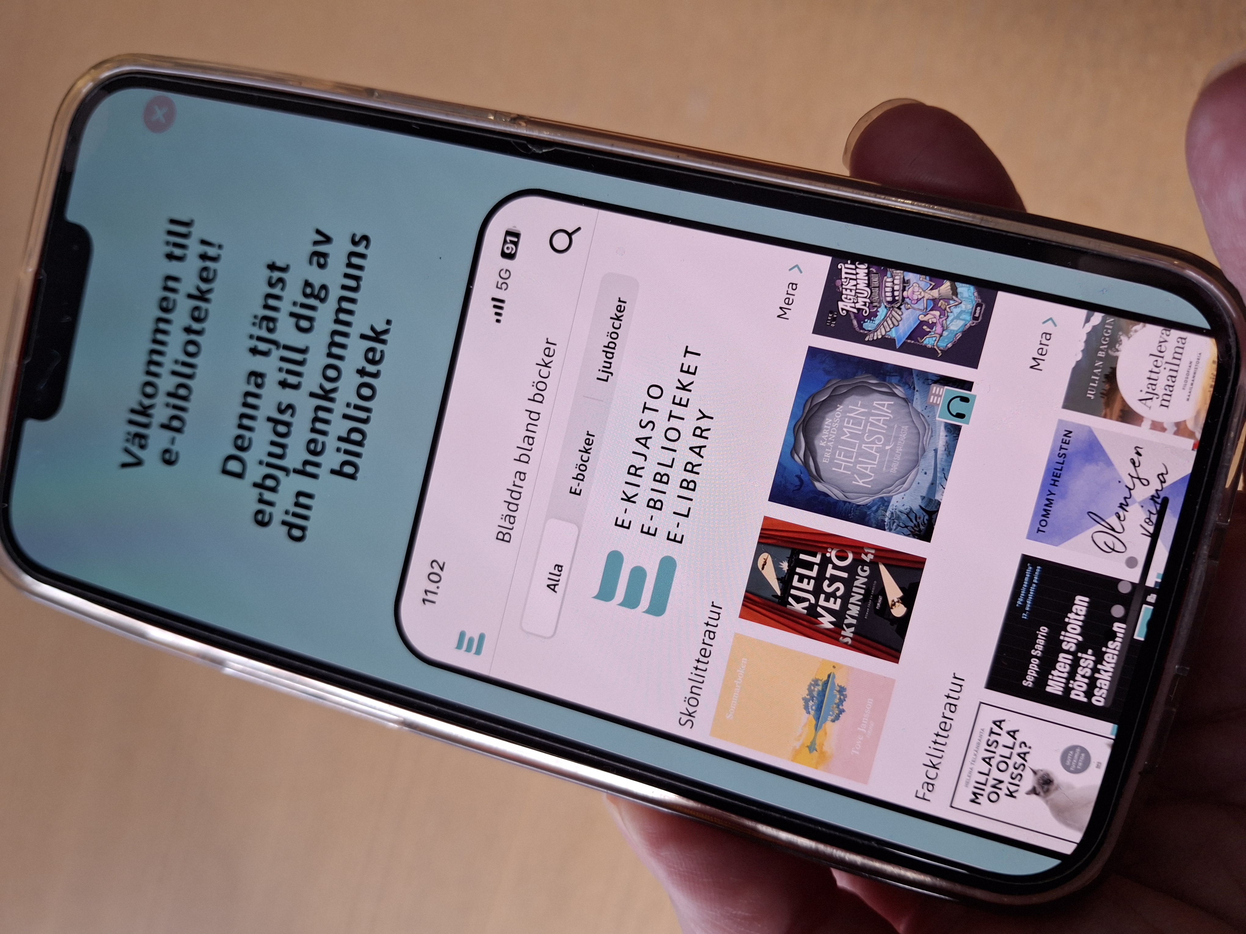 E-biblioteket i mobiltelefon