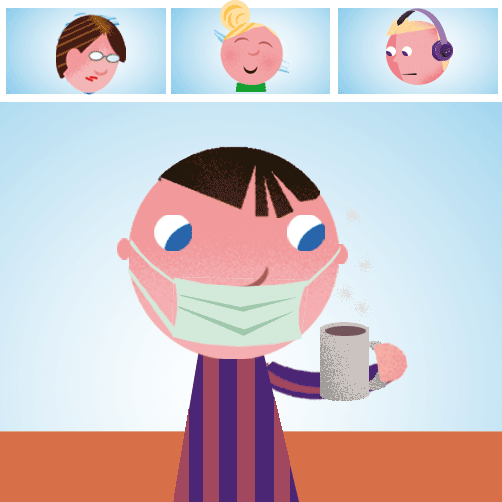 Åke och vänner på distanskaffe 